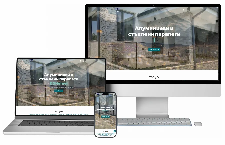Development of a corporate website for DGHome Aluminum and Glass Railings — Corporate websites by GetSEO